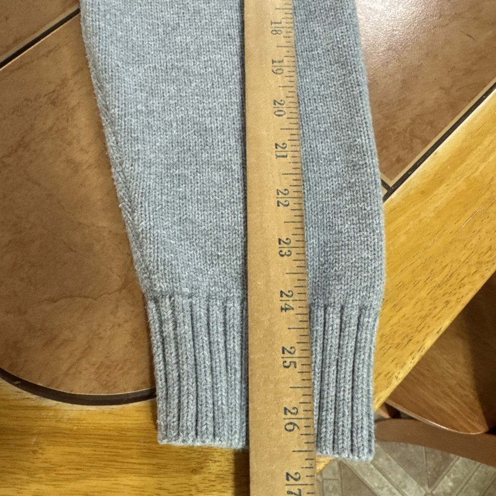 L.L BEAN Men's Knit Sweater V Neck Blue 100% Cotton Size Large - Picture 5 of 6